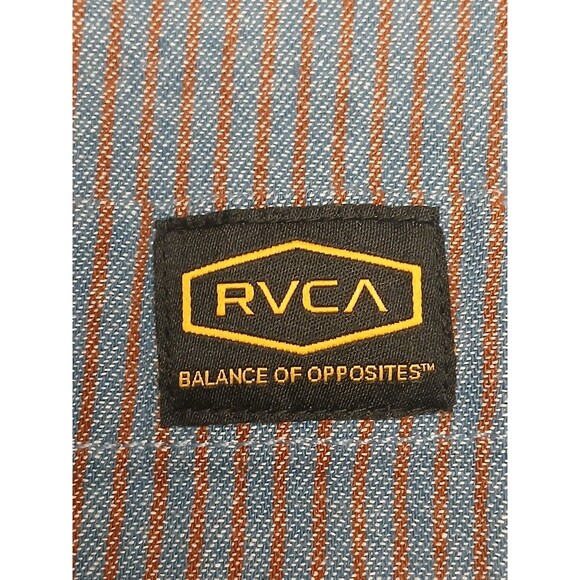 RVCA Mens Shirt Sz L Dayshift Button Down Collared Long Sleeve Stripe $70 NWT - Picture 7 of 14